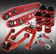 99 00 Honda Civic Adjustable Camber Kit Front Rear + Lower Control Arms Bar Red