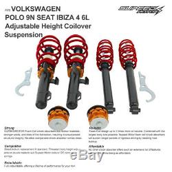 Adjustable Coilovers Suspension Kits fits VW Polo 9N SEAT Ibiza 4 6L