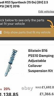 Bilstein Adjustable Coilover Suspension Kit B16