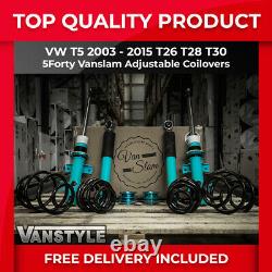 Vw Transporter T5 Adjustable Coilovers 5forty Vanslam Lowering Kit T26 T28 T30